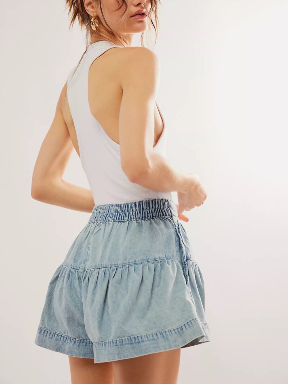 We the Free Fleur Denim Shorts in Belle Blue NEW - Picture 2 of 8